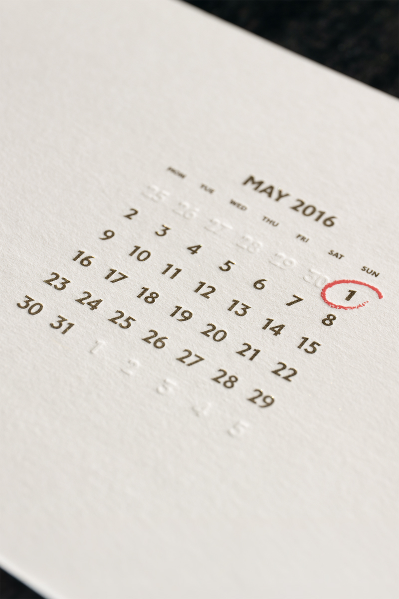 Letterpress printed save-the-date