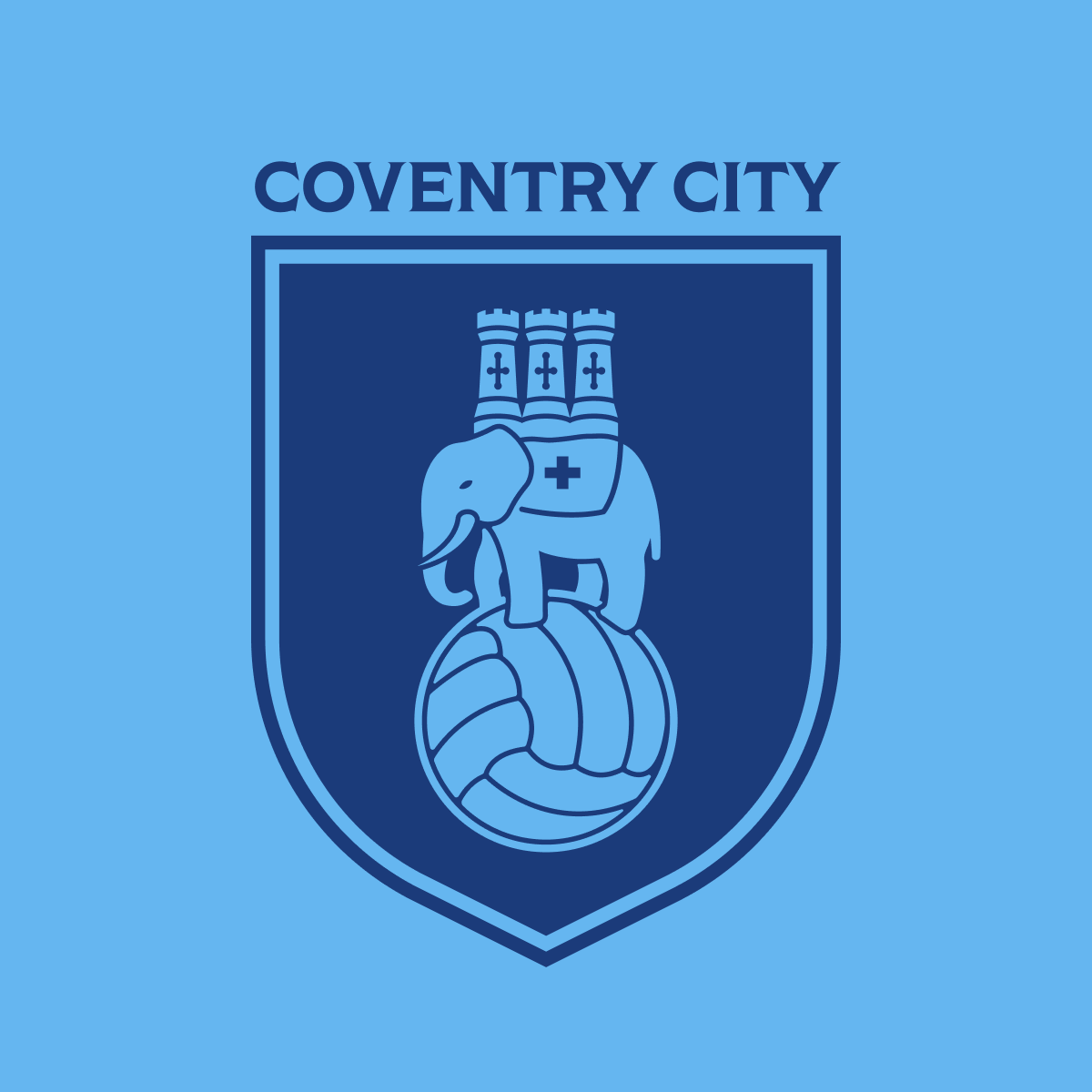 Coventry City retro badge, sky blue colourway